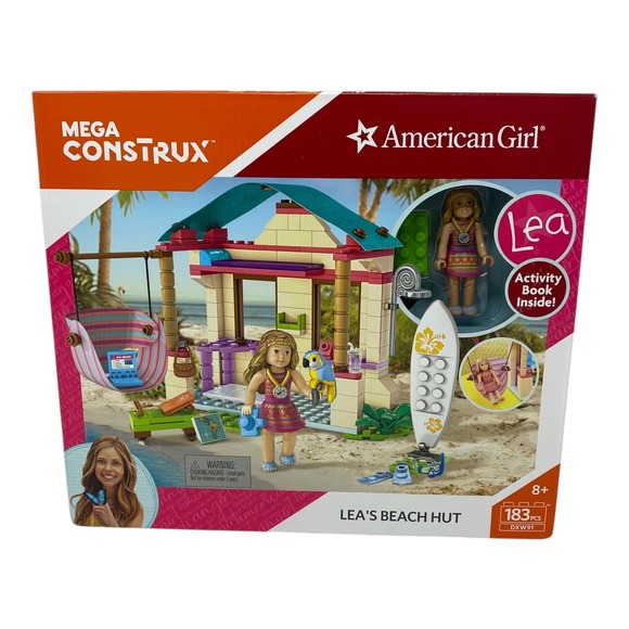 Mega Construx American Girl Lea's Beach Hut Playset 183 Pcs Activity Book NEW - Picture 1 of 6